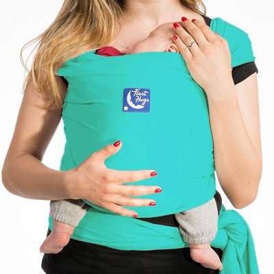 Sistem de purtare pentru copii, Wrap Elastic, Ocean Green, First Hug