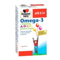 Doppelherz Aktiv Omega 3 cu vitaminele A+D+E+C pentru copii, 30 capsule, Queisser Pharma