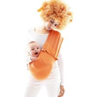 Sistem de purtare pentru copii Sling Cotton, Sun Orange, 0 luni-15Kg, Wallaboo