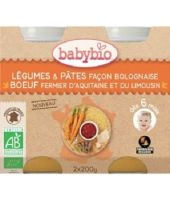 Piure Bio de legume si paste in stil Bolognaise, +6 luni, 2X200gr, Babybio