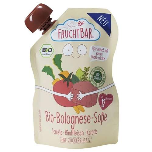 Sos Pouch Bio de rosii Bolognese cu carne de vita, 190 g, Frucht Bar