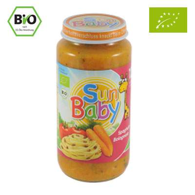 Spaghete Bio bolognese, Gr. 12 luni, 250 g, Sun Baby Food