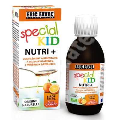 Special Kid Nutri+ cu 9 vitamine, 3 minerale si Schinduf, 125 ml, Laboratoarele Eric Favre