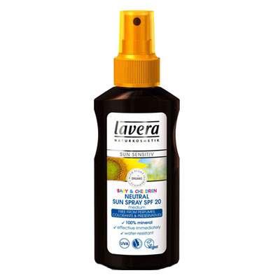 Spray Bio protectie solara minerala pentru copii si bebelusi SPF 20 Sun Sensitiv, 125 ml, Lavera