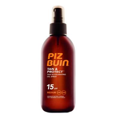 Spray cu ulei pentru accelerarea bronzului SPF 15 Tan&Protect, 150 ml, Piz Buin