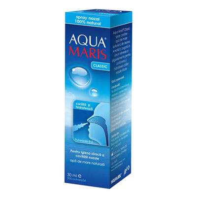 Spray nazal 100% natural Aqua Maris Classic, 30 ml, Walmark