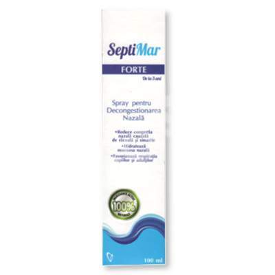 Spray pentru decongestionarea nazala SeptiMar Forte, 100 ml, Vitalia