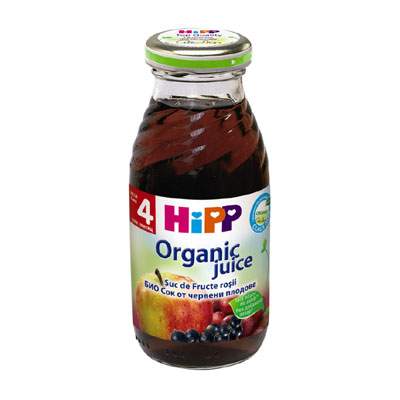 Suc Bio de fructe rosii 100% natural, Gr. 4 luni, 200 ml, Hipp