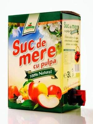Suc de mere cu pulpa, 3 l, Natural premium