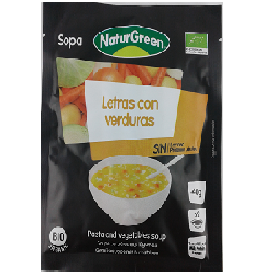 Supa Bio de verdeturi cu litere, 40 g, Naturgreen