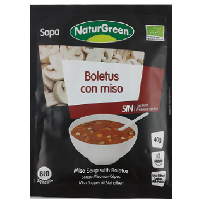 Supa Bio Vegetala Hribi cu Miso, 40 g, Naturgreen