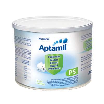 Supliment proteic pentru sugarii prematuri Aptamil PS, Gr. 0 luni, 200 g, Nutricia