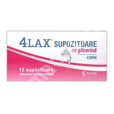 Supozitoare cu glicerina pentru copii 4Lax, 12 supozitoare, Solacium Pharma