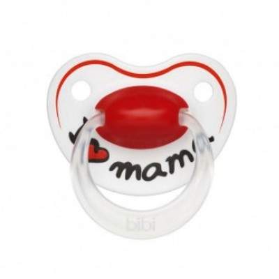 Suzeta din silicon cu inel I Love Mama, 0-6 luni, 112927, Bibi