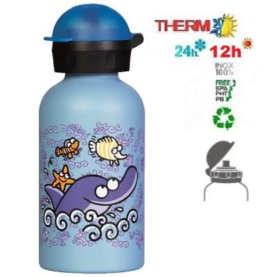Termos inox cu ventil Sport Hit, Delfinas, 350 ml, Laken