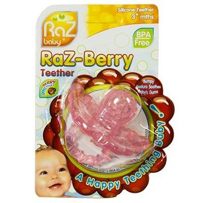 Tetina dentitie Raz Berry pink, +3 luni, Raz Baby