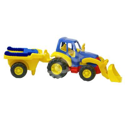 Tractor cu excavator, remorca si roaba, ML29909, Miniland