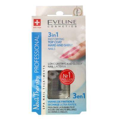 Tratament solutie cuprinzatoare Nail Therapy 3in1, 12 ml, Eveline Cosmetics