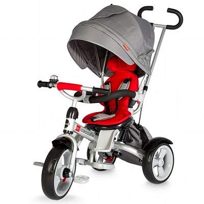 Tricicleta multifunctionala pentru copii Giro, +9 luni, Rosu, Coccolle