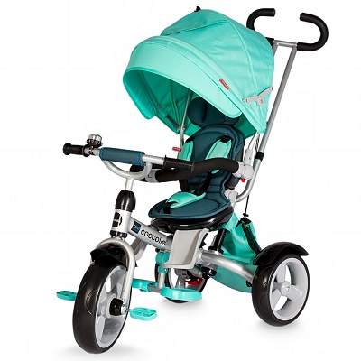 Tricicleta multifunctionala pentru copii Giro, +9 luni, Verde, Coccolle