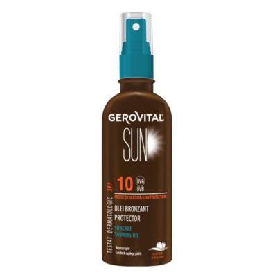 Ulei bronzant protector SPF10 Gerovital Sun, 150 ml, Farmec