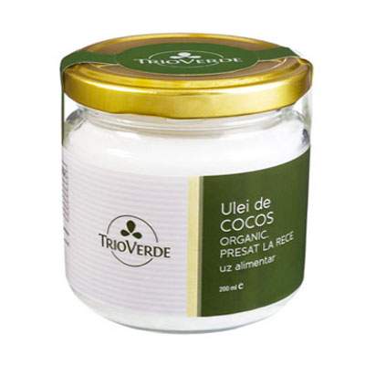Ulei de cocos organic pentru uz alimentar, 200 ml, Trio Verde