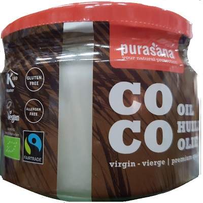 Ulei organic de cocos extra virgin, 250 ml, Purasana