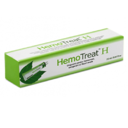 Unguent pentru hemoroizi, sangerari si fisuri anale HemoTreat H, 25 ml, GlobalTreat