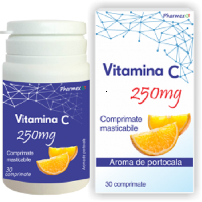 Vitamina C 250mg Portocale si Echinaceea, 30 capsule, Pharmex