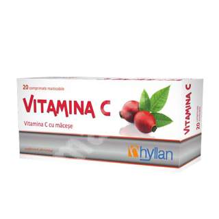 Vitamina C cu Macese, 20 comprimate, Hyllan