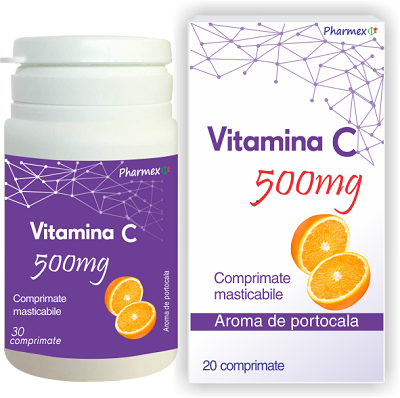 Vitamina C Portocale si Echinaceea, 500mg, Pharmex 