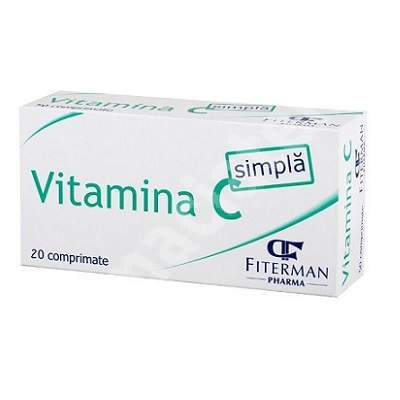 Vitamina C simpla, 180mg, 20 comprimate, Fiterman Pharma