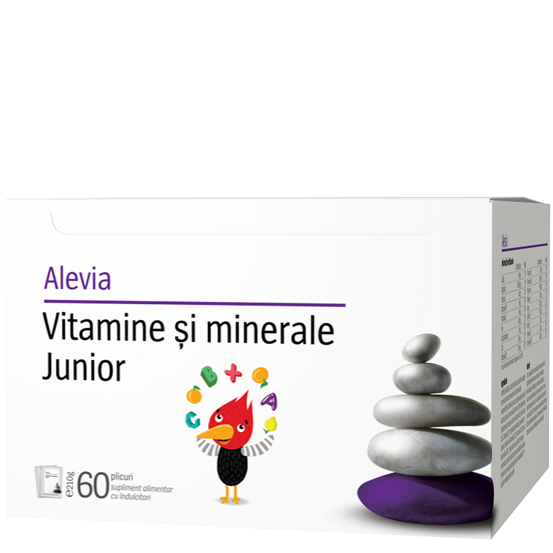 Vitamine si Minerale Junior, 60 plicuri, Alevia