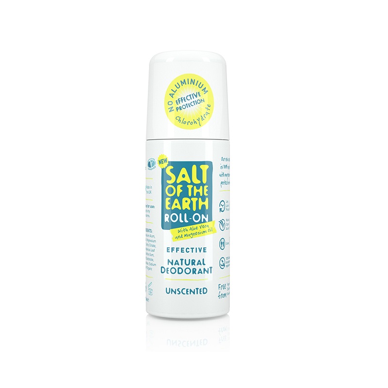 Deodorant Roll On natural Clasic fara miros, Salt Of The Earth, 75 ml, Crystal Spring