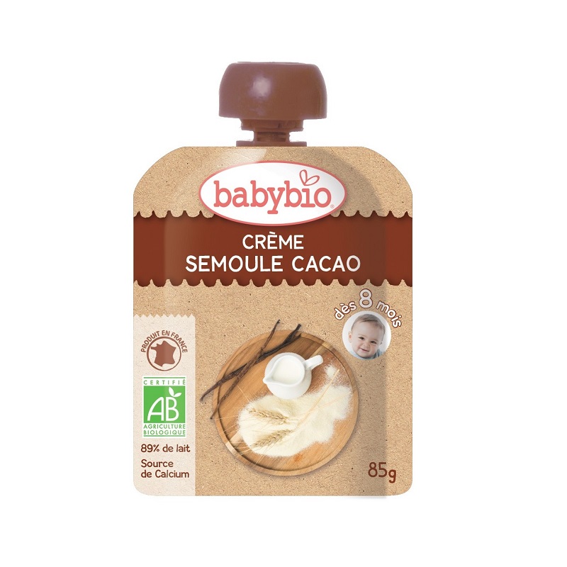 Desert crema din gria si cacao, 85 gr, Babybio