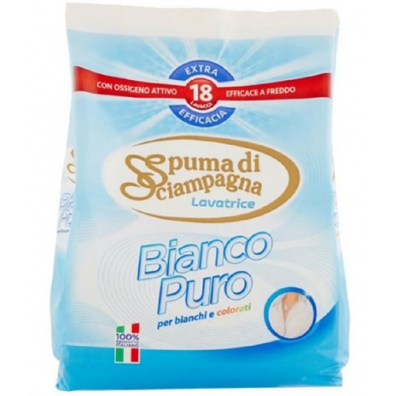 Detergent de rufe pulbere, Bianco Puro, 1.080 kg, Spuma Di Sciampagna