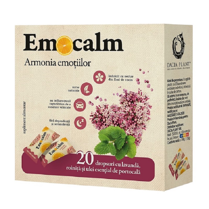 Emocalm, 20 dropsuri, Dacia Plant