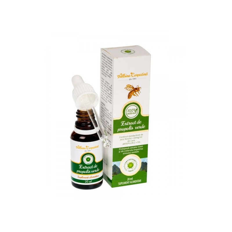 Extract de propolis verde 100% natural, 20 ml, Albina Carpatina