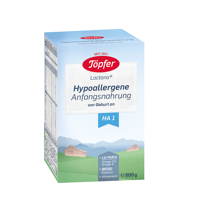 Lapte praf Hipoalergenic Lactana HA1 Bio, 600 g, Topfer