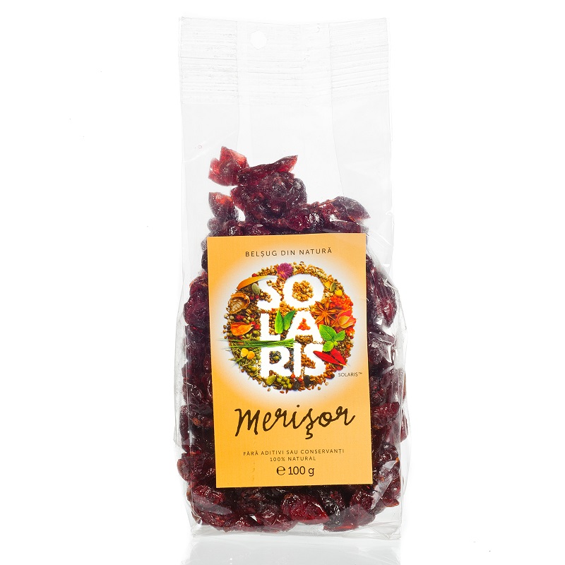 Fructe uscate de merisor, 100 g, Solaris 