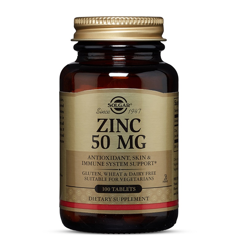 Gluconat de zinc, 50 mg, 100 tablete, Solgar