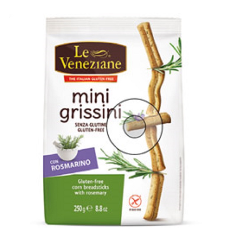 Mini Grisine cu rozmarin fara gluten Le Veneziane, 250 g, MolinodiFerro
