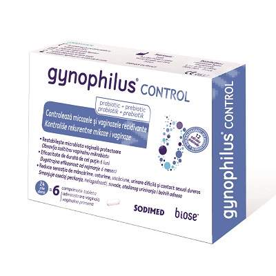 Comprimate vaginale Gynophilus Control, 6 bucati, Biose
