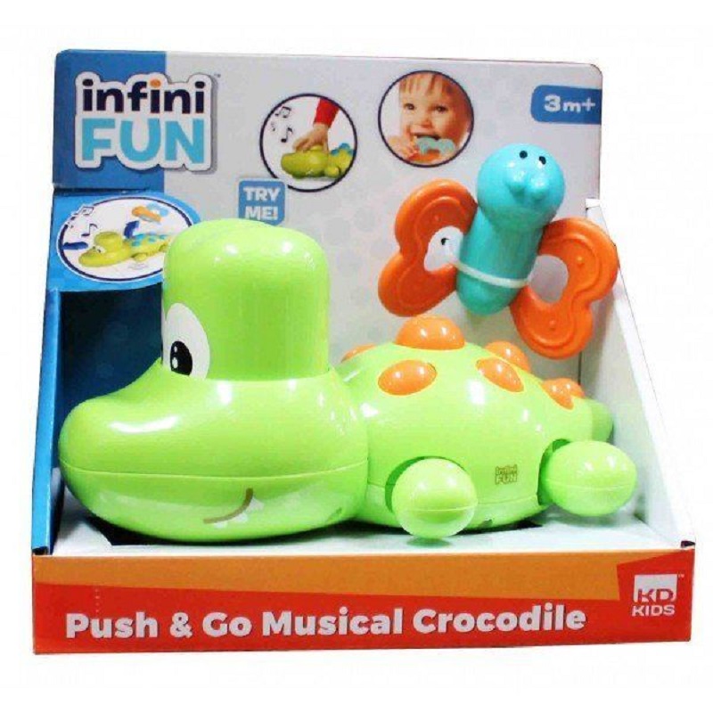 Jucarie muzicala, Crocodil, Push & Go, I18500GI, Kidz Delight