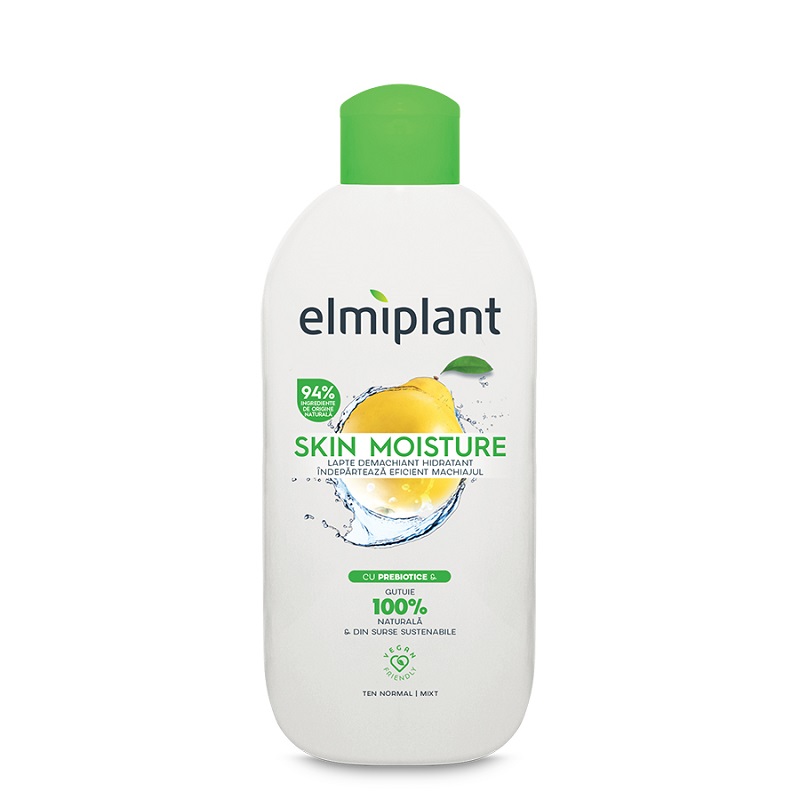 Lapte demachiant hidratant, Skin Moisture, ten normal mixt, 200 ml, Elmiplant