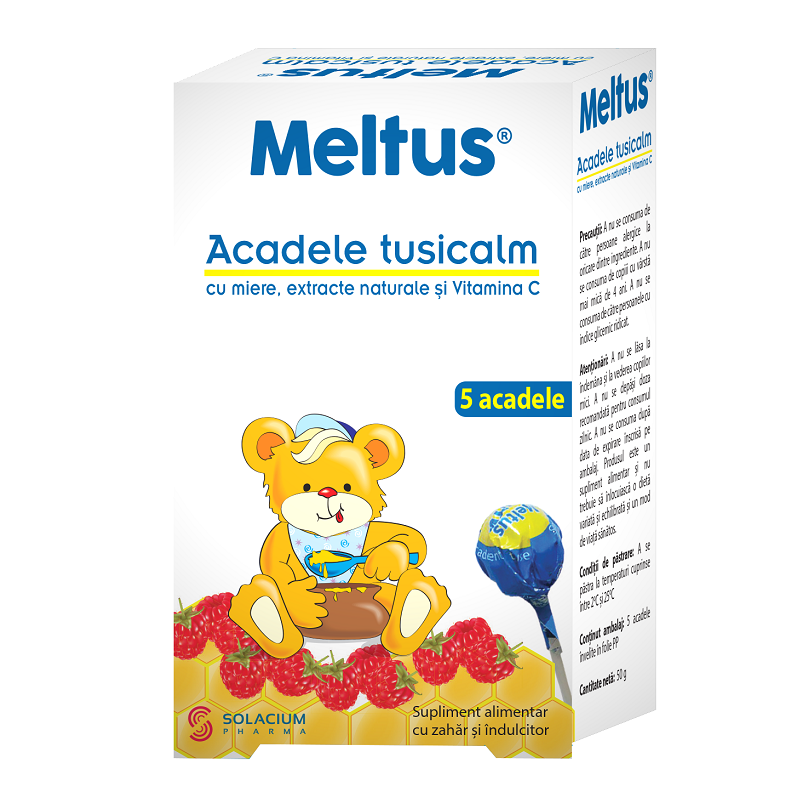 Meltus LolliTus acadele pentru tuse, 5 buc, Solacium Pharma