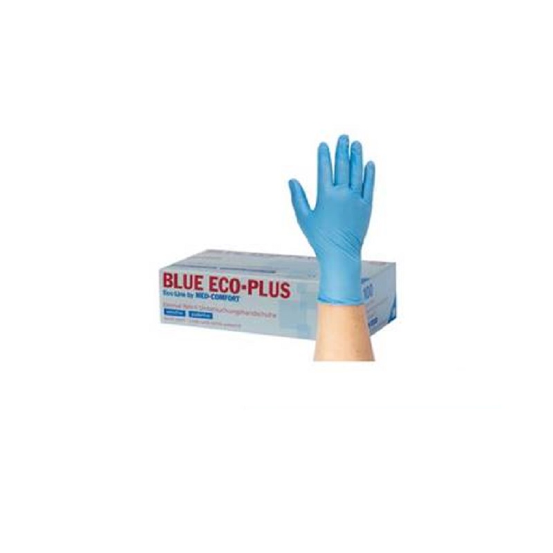 Manusi nitril marimea L, 100 buc, Blue Eco-Plus, Ecovital