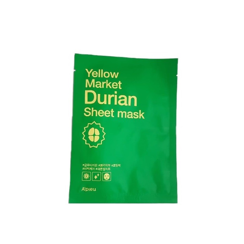 Masca cu efect de albire si extract de Durian, Yellow Market, 21g, Apieu
