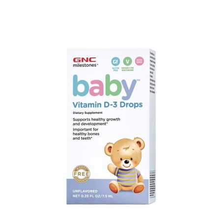 Vitamina D3 picaturi fara Aroma, 7.5 ml, GNC Baby