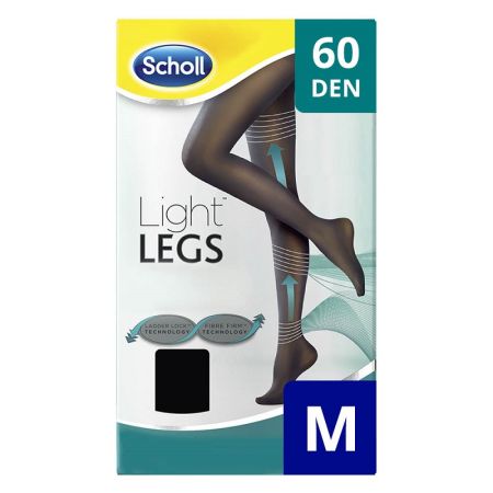 Ciorapi compresivi Light Legs, 60Den, Marime M, Negru, Scholl